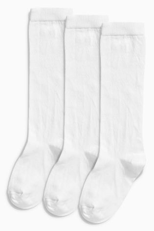White Knee High Socks Three Pack (Older Girls)